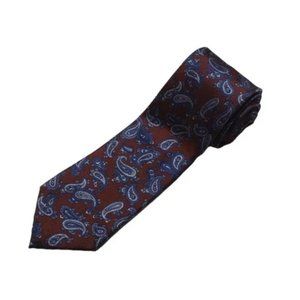 Jos. A. Bank Necktie Rust Blue Paisley Silk Tie Executive Collection NWT